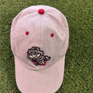 Embroidered Rocket City Trash Pandas ‘47era Hat in Light Gray with Red Accents